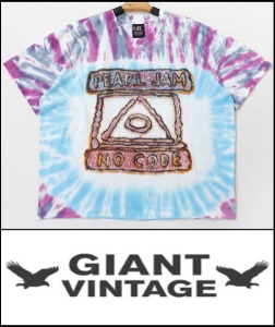 2021 S/S GIANT U.S.A 1995 VINTAGE - PEARL JAM BAND - HEAVY COTTON BACK LOGO OVER FIT TIE DYE TSHIRT [MADE SHOP H.K]