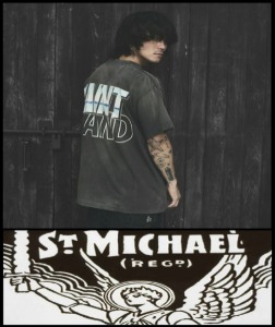 2021 F/W SAINT MICHAEL HEAVY COTTON -DIRTY WASH -SKY AND PANER TEE [MADE SHOP]